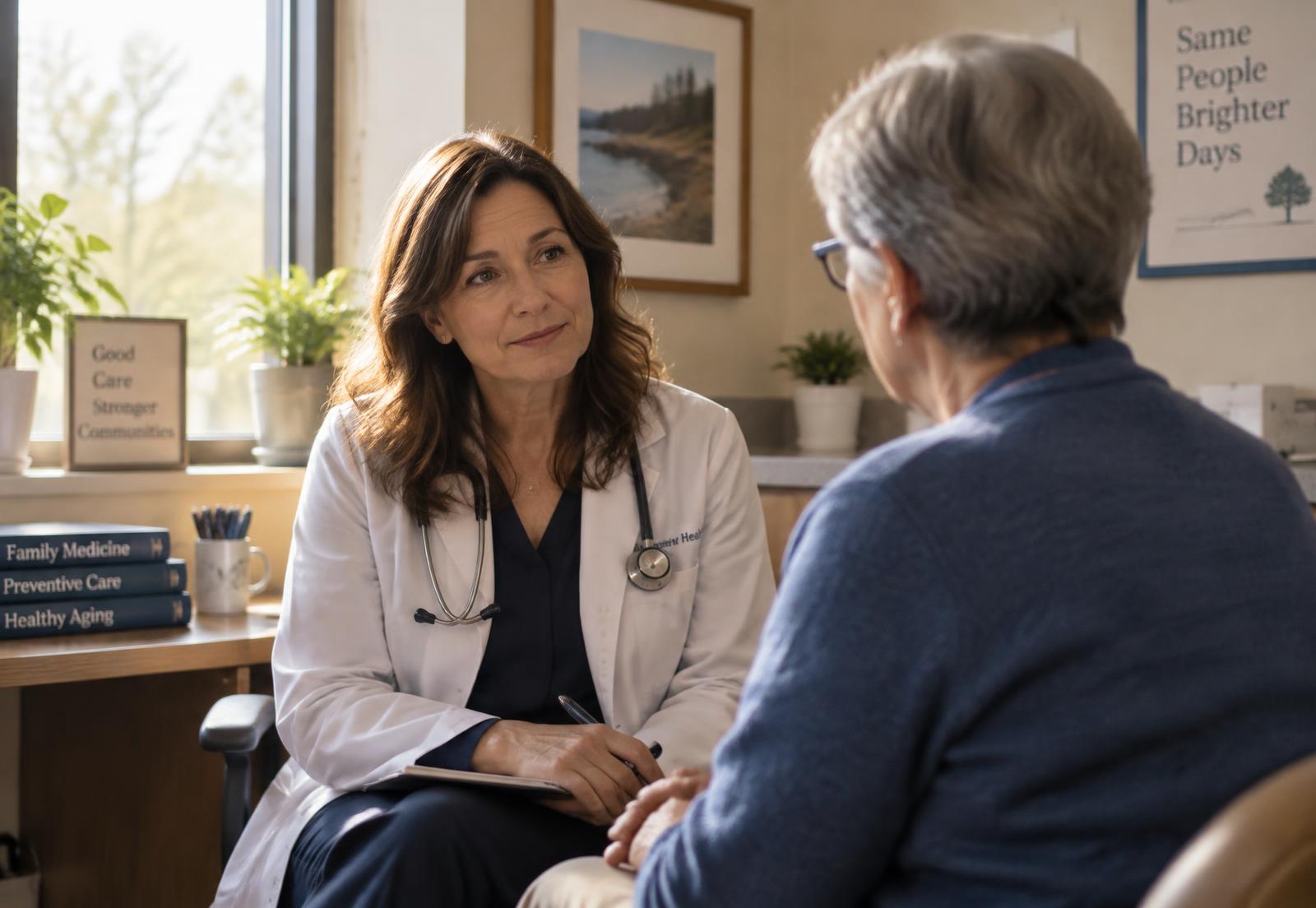 A physician listening closely to her patient